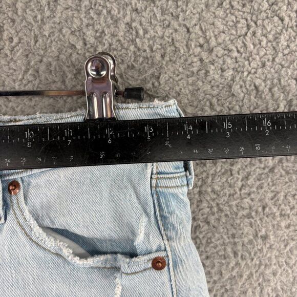 Abercrombie & Fitch High Rise 7" Dad Shorts Size 26 | Distressed Denim Cutoffs - Picture 5 of 11